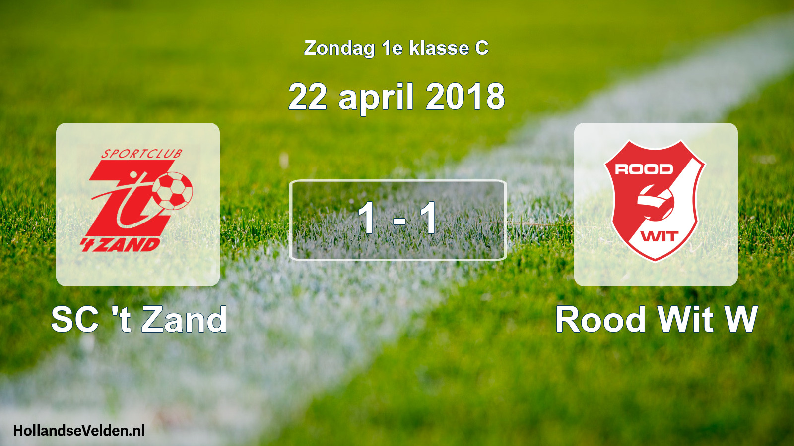 Total number of matches played: SC 't Zand - Rood Wit W 1 - 1 (22 April 2018)