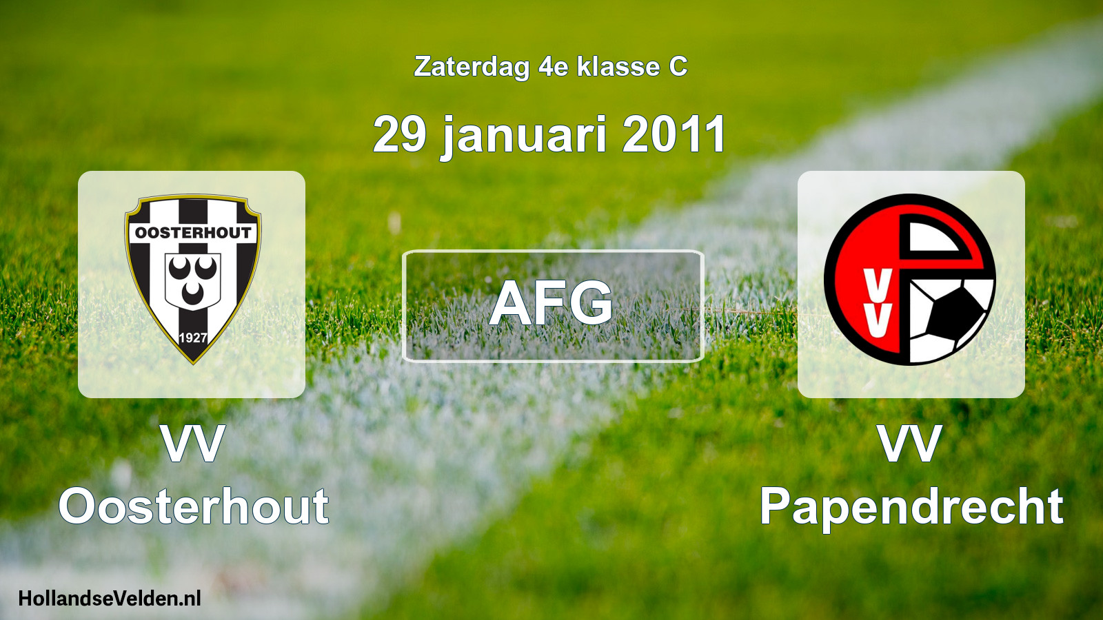 Geplande wedstrijd: VV Oosterhout - VV Papendrecht (29 januari 2011)