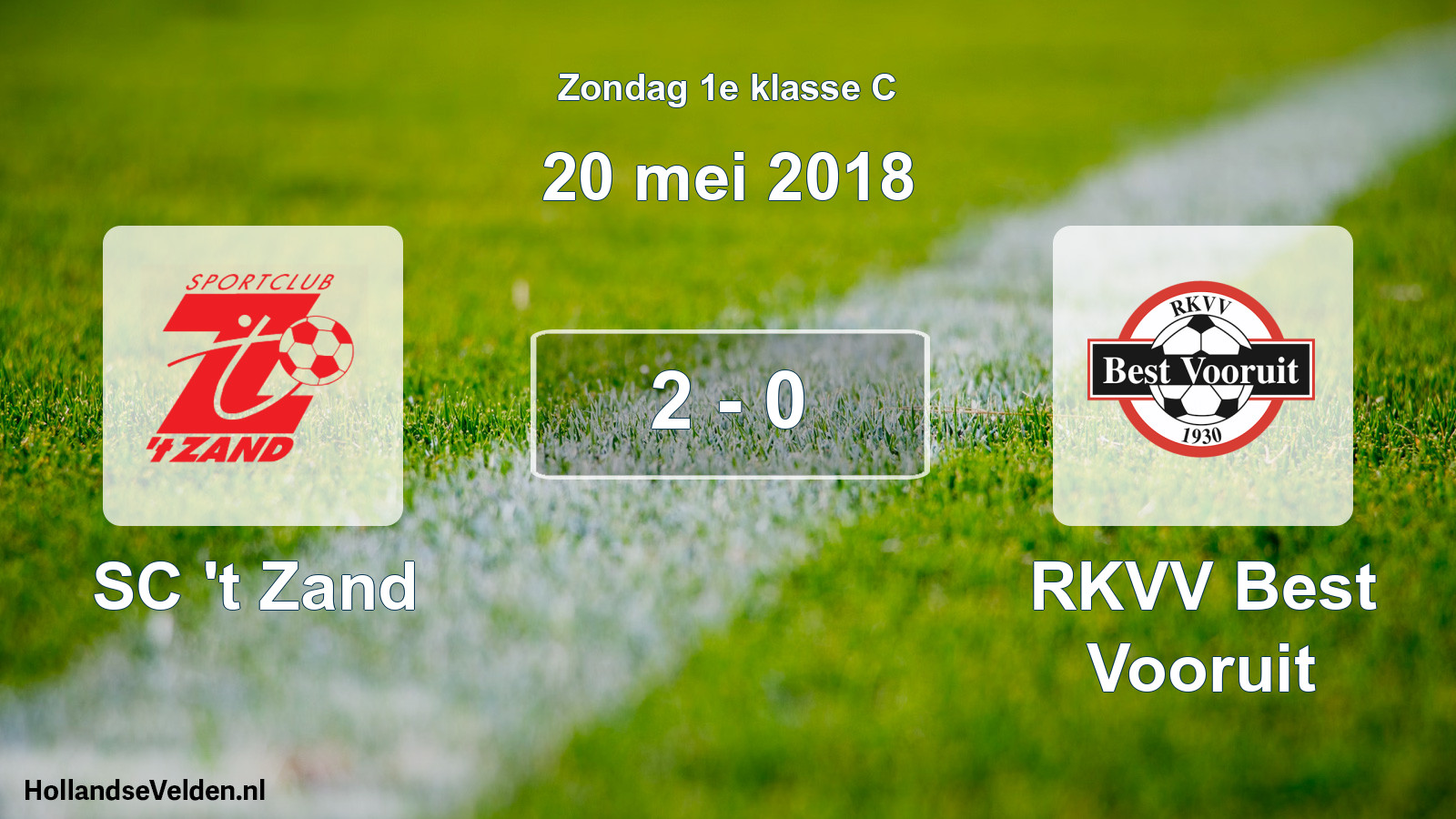Total number of matches played: SC 't Zand - RKVV Best Vooruit 2 - 0 (20 May 2018)