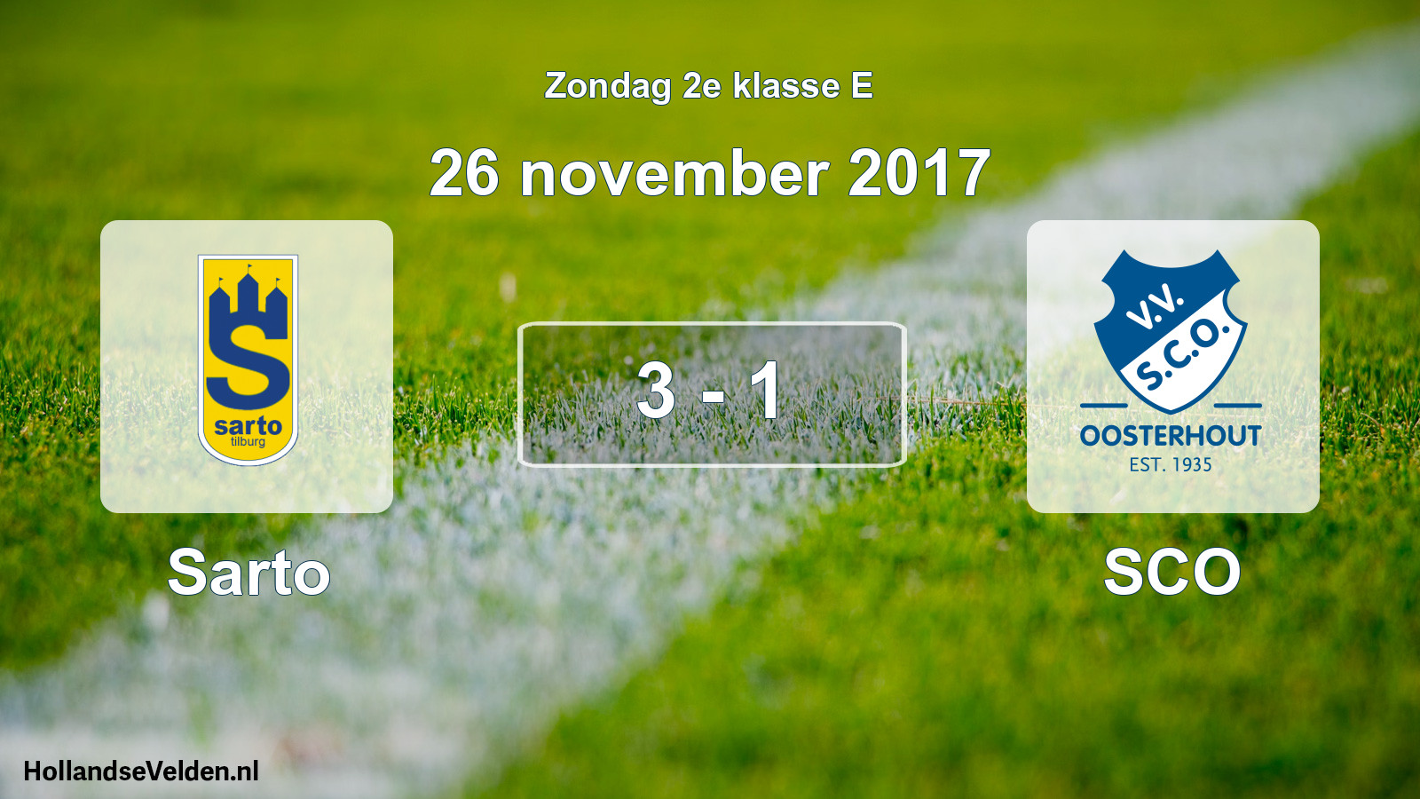 Total number of matches played: Sarto - SCO 3 - 1 (26 November 2017)