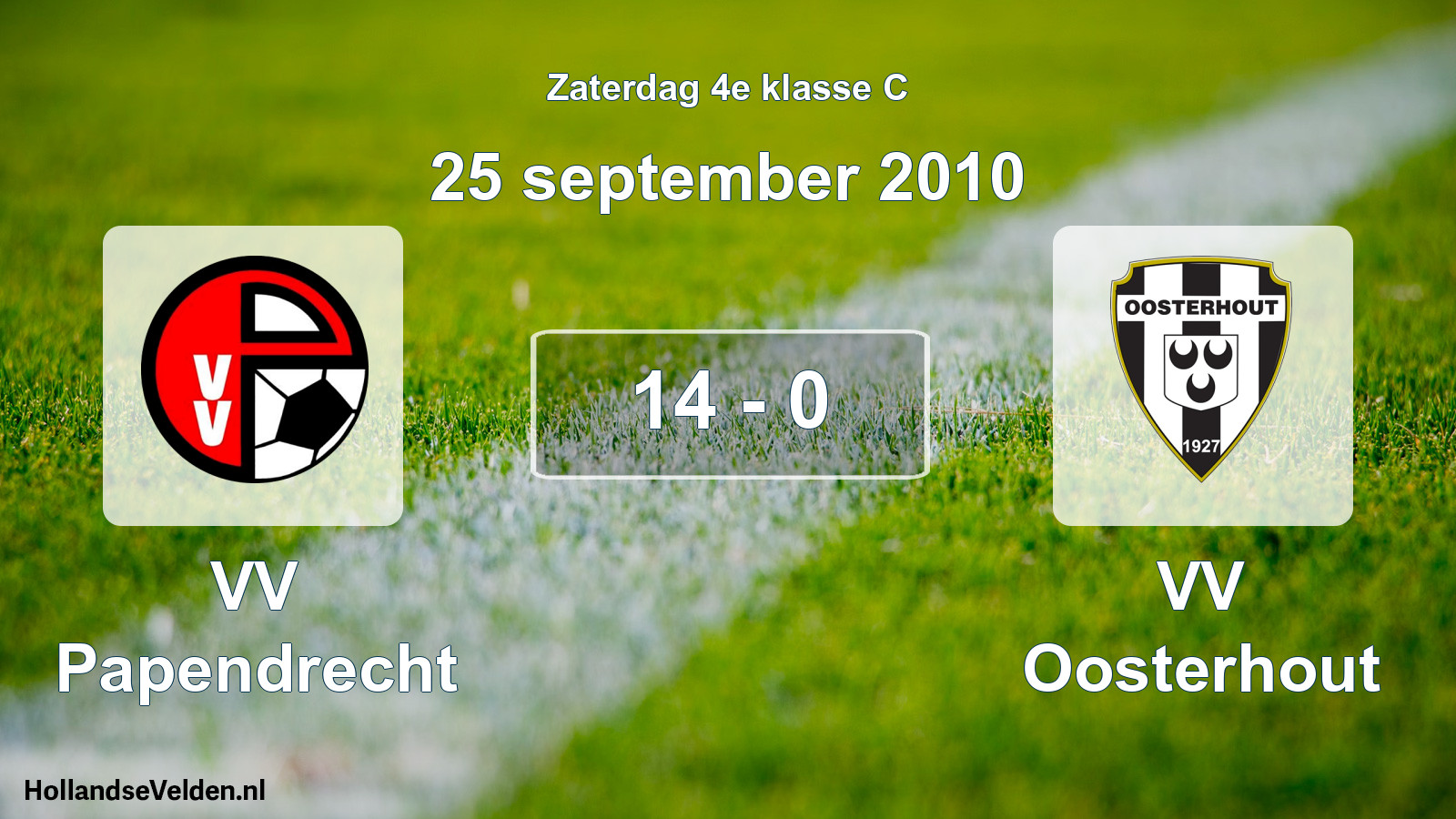 Gespeelde wedstrijd: VV Papendrecht - VV Oosterhout 14 - 0 (25 september 2010)