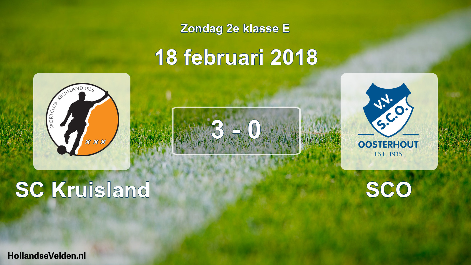 Total number of matches played: SC Kruisland - SCO 3 - 0 (18 February 2018)