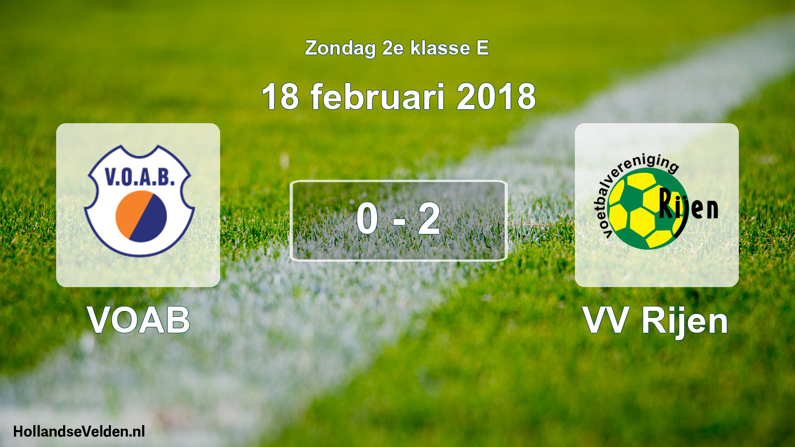 Total number of matches played: VOAB - VV Rijen 0 - 2 (18 February 2018)