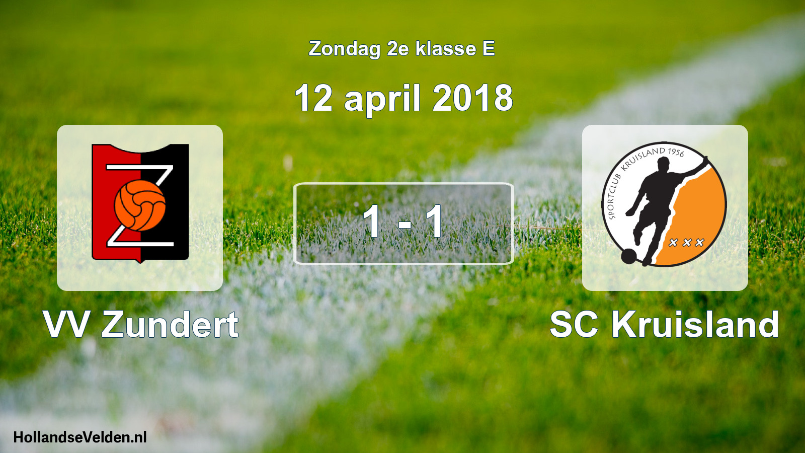 Total number of matches played: VV Zundert - SC Kruisland 1 - 1 (12 April 2018)