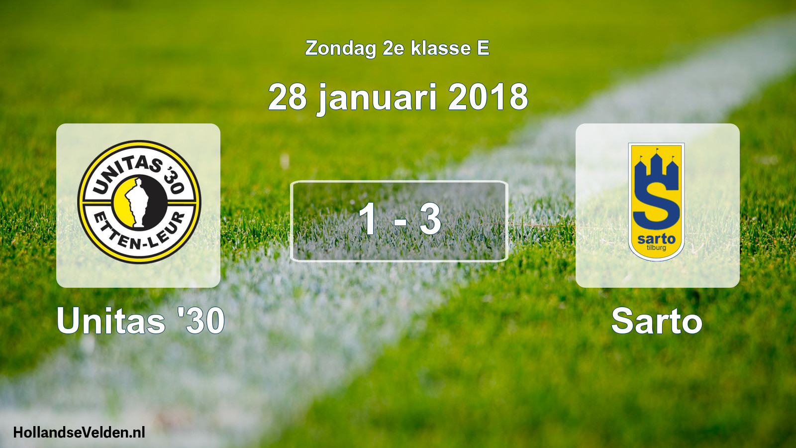 Total number of matches played: Unitas '30 - Sarto 1 - 3 (28 January 2018)