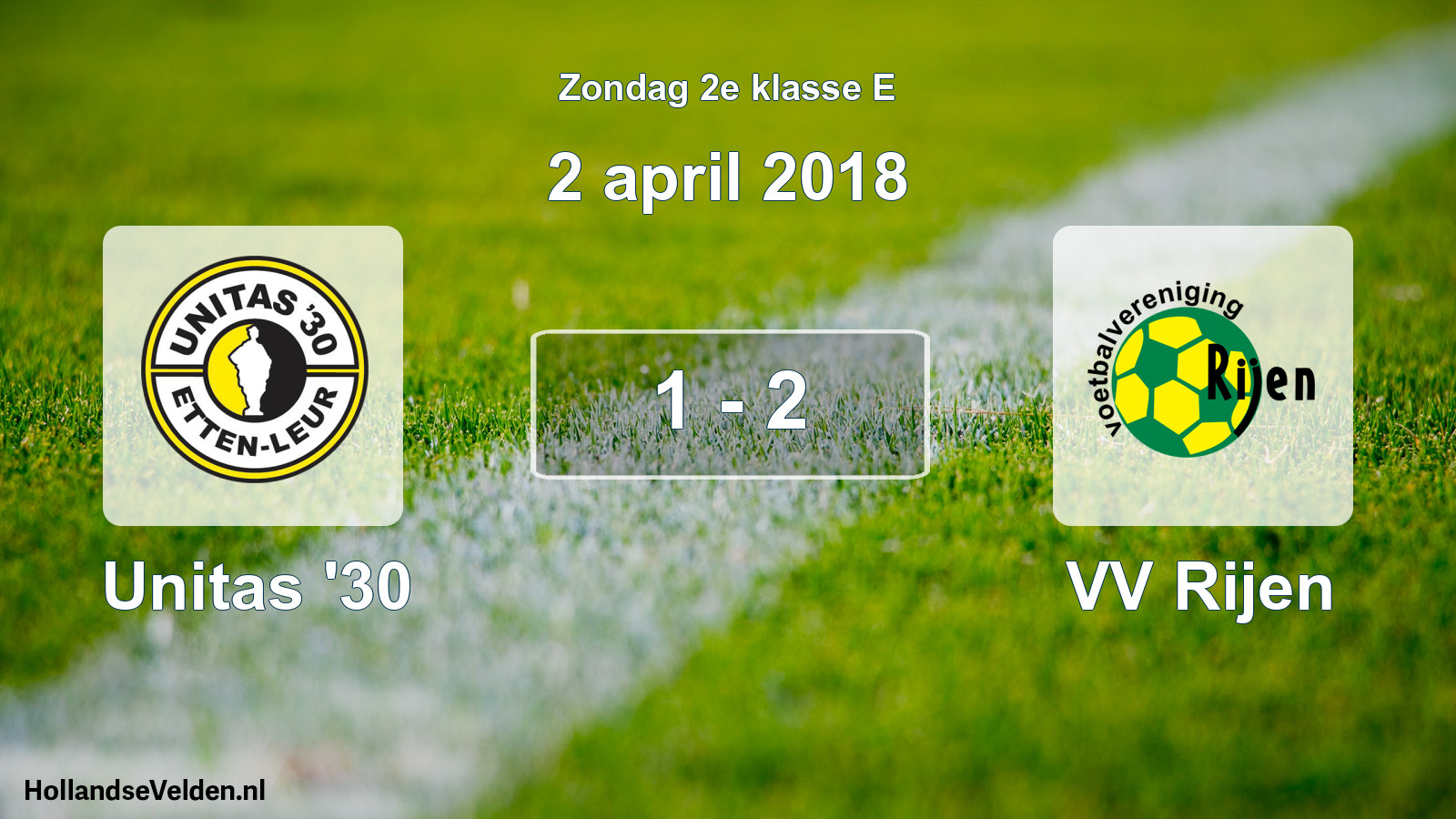 Total number of matches played: Unitas '30 - VV Rijen 1 - 2 (2 April 2018)