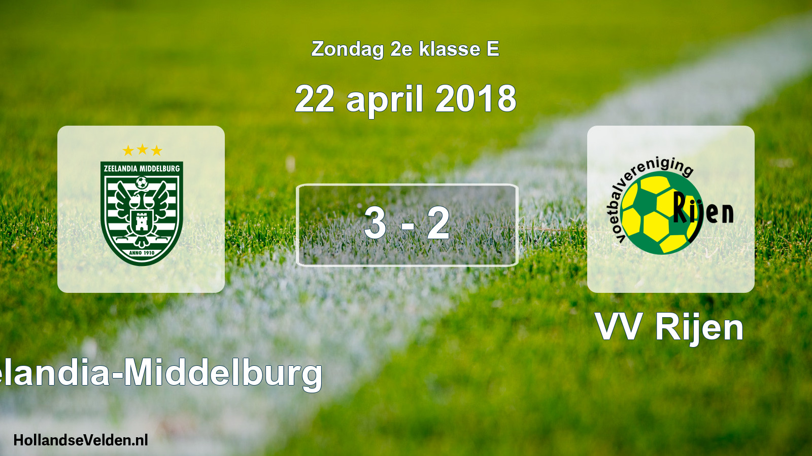 Total number of matches played: Zeelandia-Middelburg - VV Rijen 3 - 2 (22 April 2018)