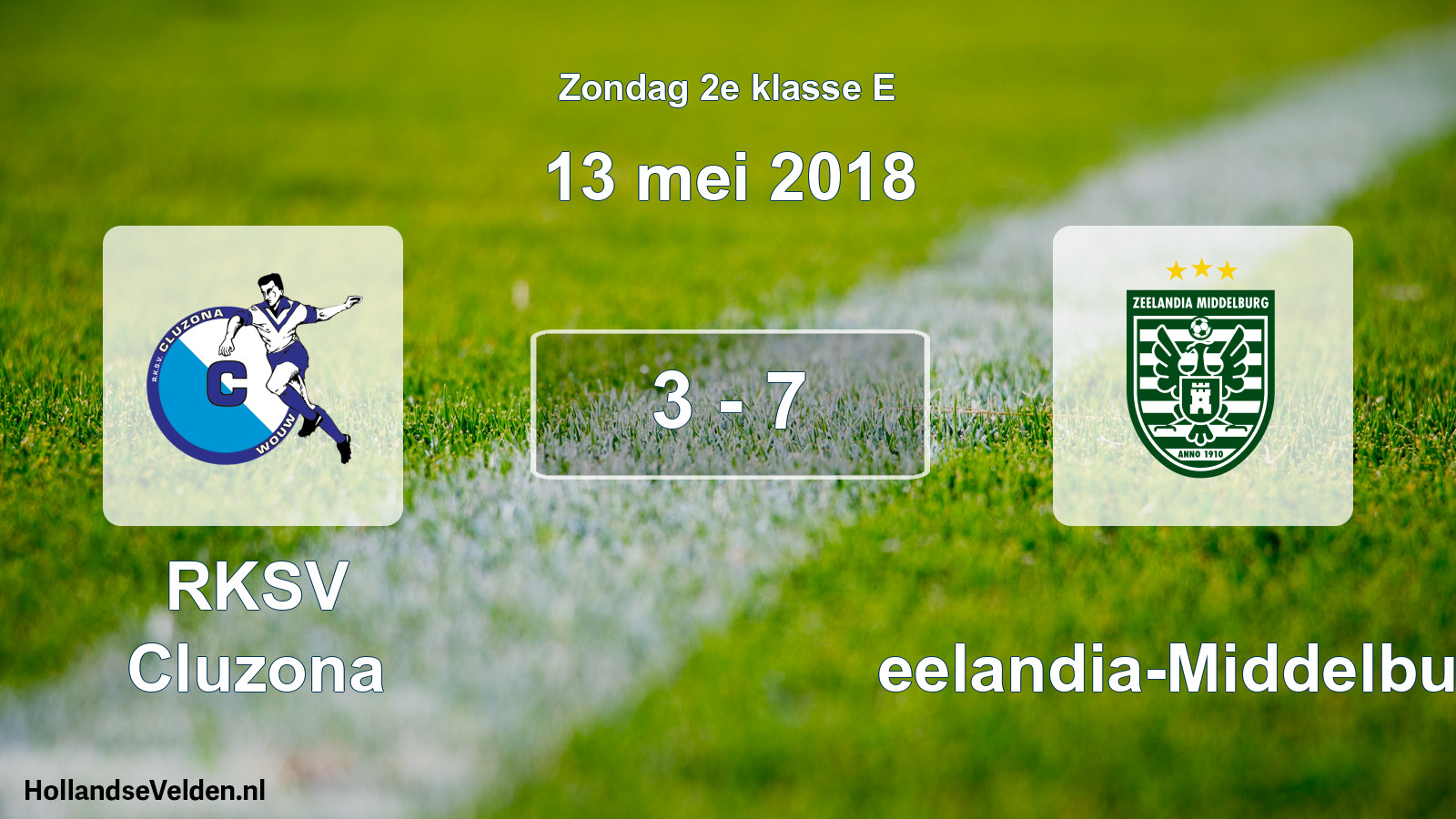 Total number of matches played: RKSV Cluzona - Zeelandia-Middelburg 3 - 7 (13 May 2018)