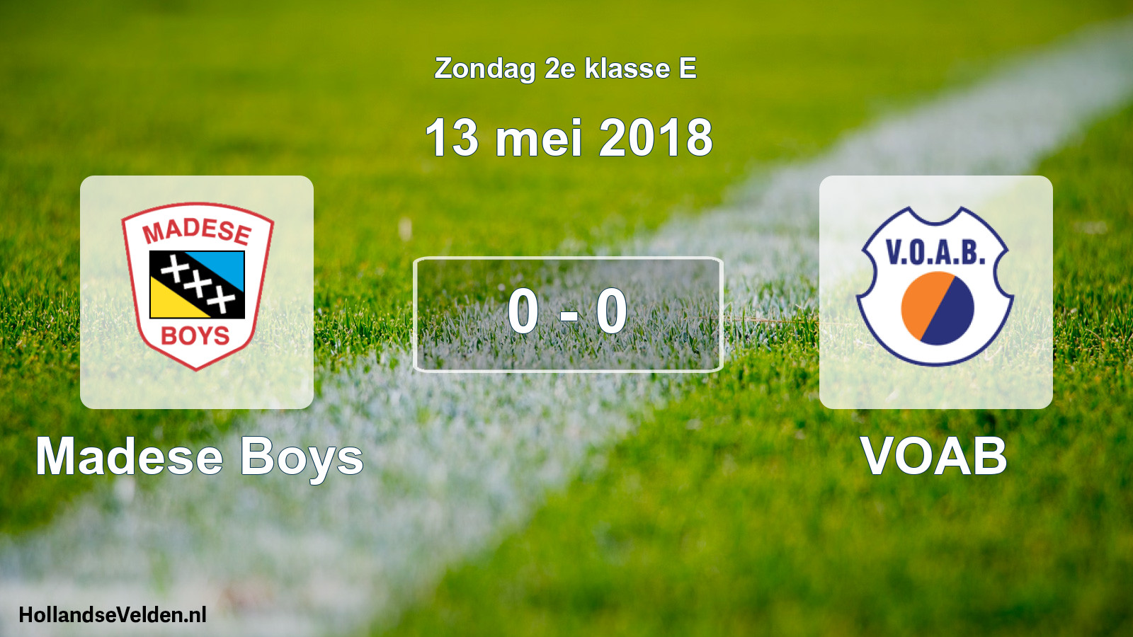 Total number of matches played: Madese Boys - VOAB 0 - 0 (13 May 2018)