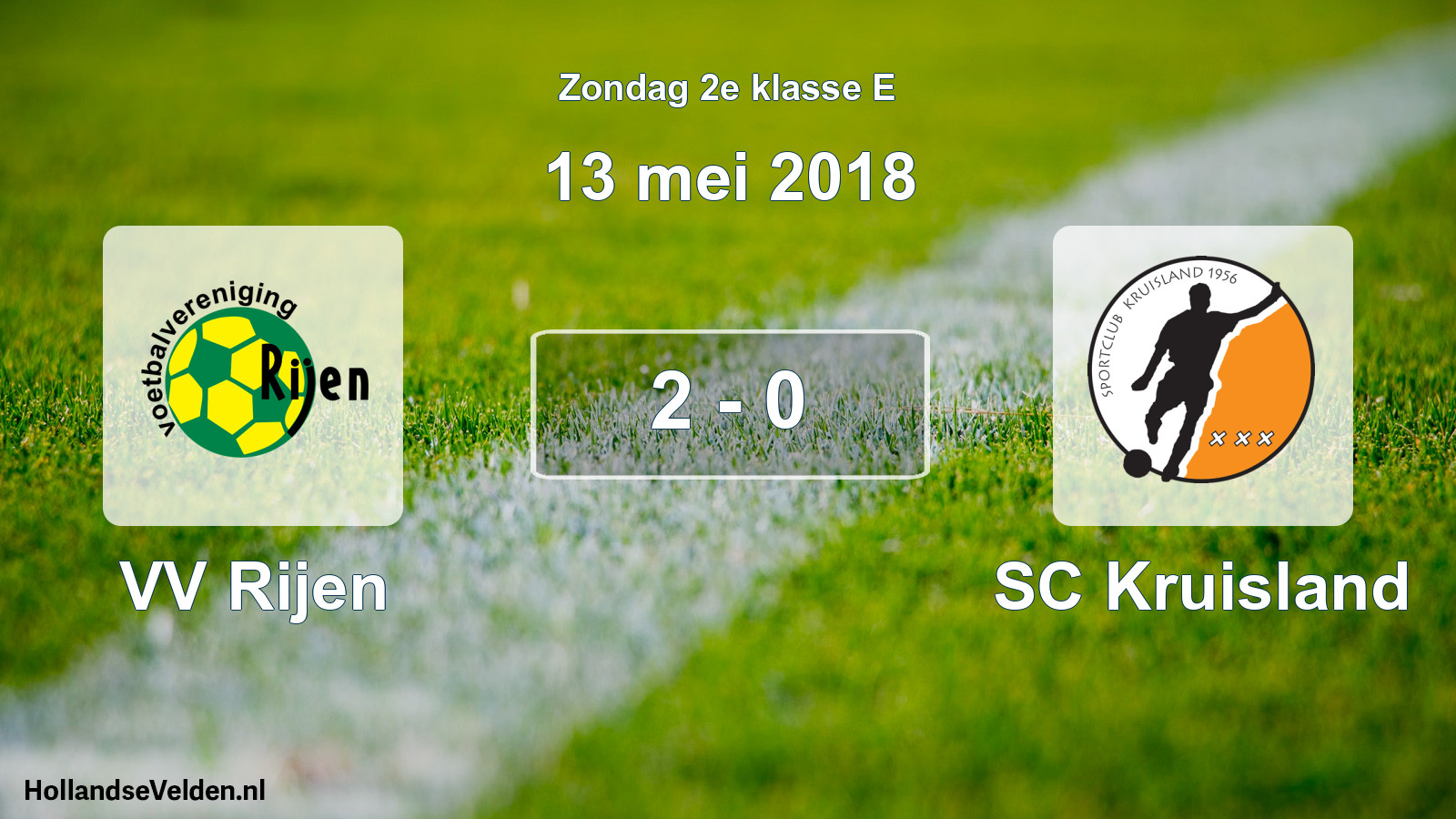 Total number of matches played: VV Rijen - SC Kruisland 2 - 0 (13 May 2018)