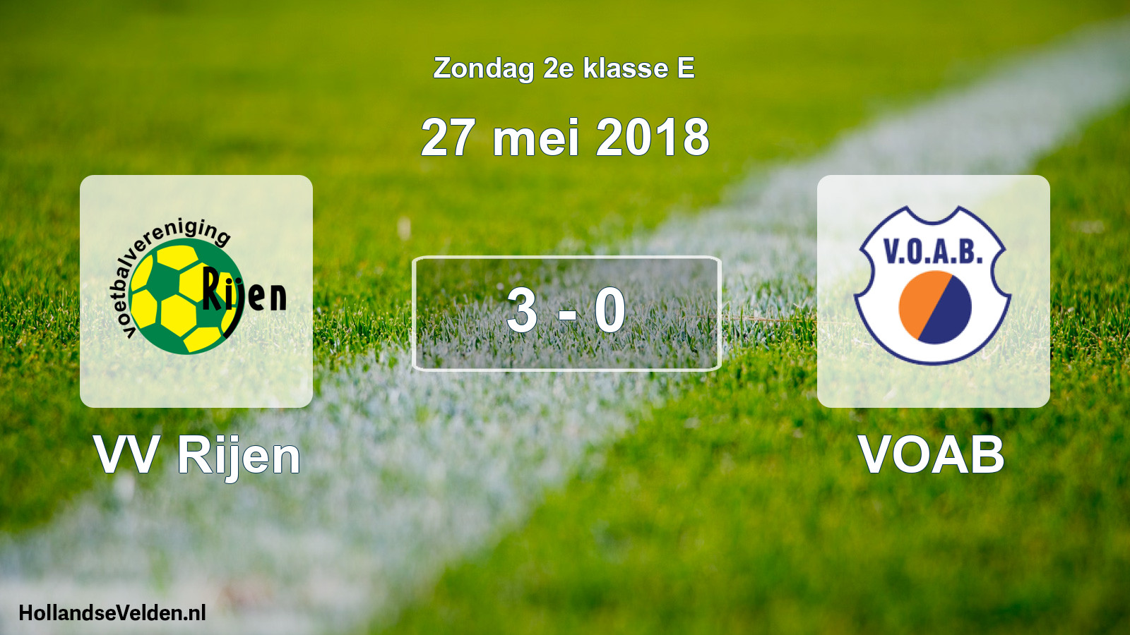 Total number of matches played: VV Rijen - VOAB 3 - 0 (27 May 2018)