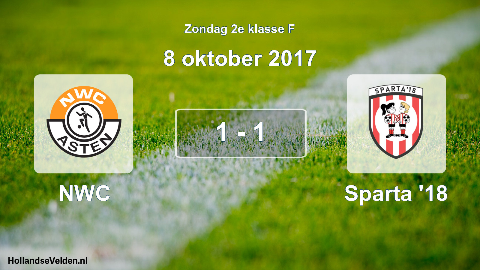 Total number of matches played: NWC - Sparta '18 1 - 1 (8 October 2017)