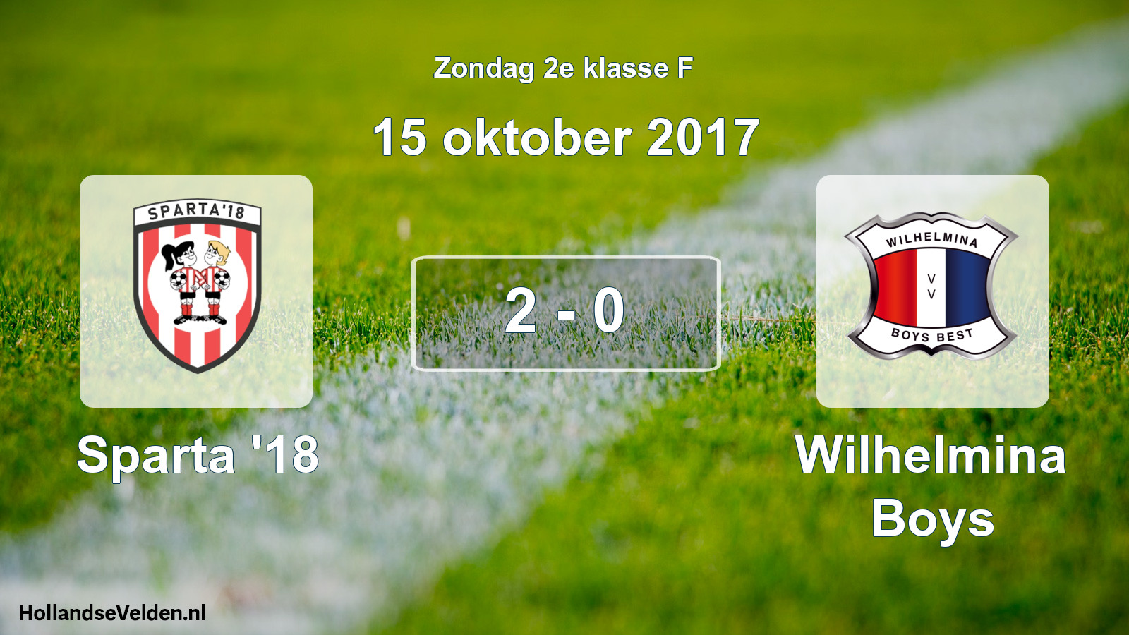 Total number of matches played: Sparta '18 - Wilhelmina Boys 2 - 0 (15 October 2017)