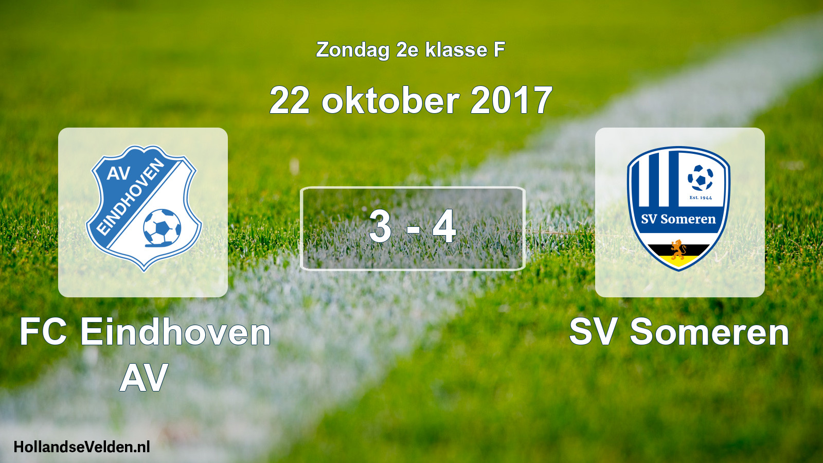 Total number of matches played: FC Eindhoven AV - SV Someren 3 - 4 (22 October 2017)