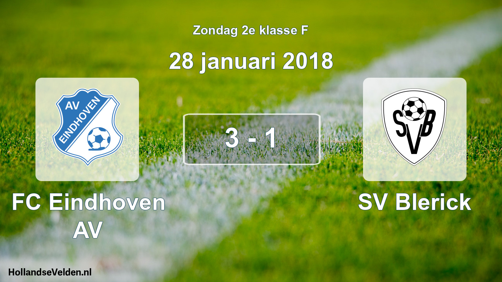 Total number of matches played: FC Eindhoven AV - SV Blerick 3 - 1 (28 January 2018)