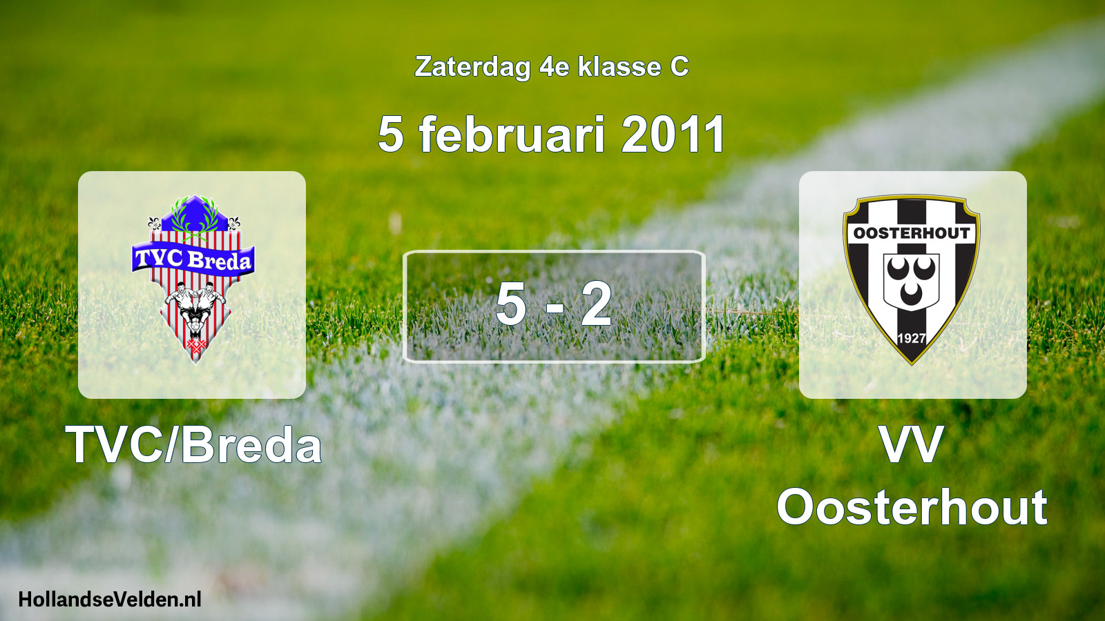 Total number of matches played: TVC/Breda - VV Oosterhout 5 - 2 (5 February 2011)