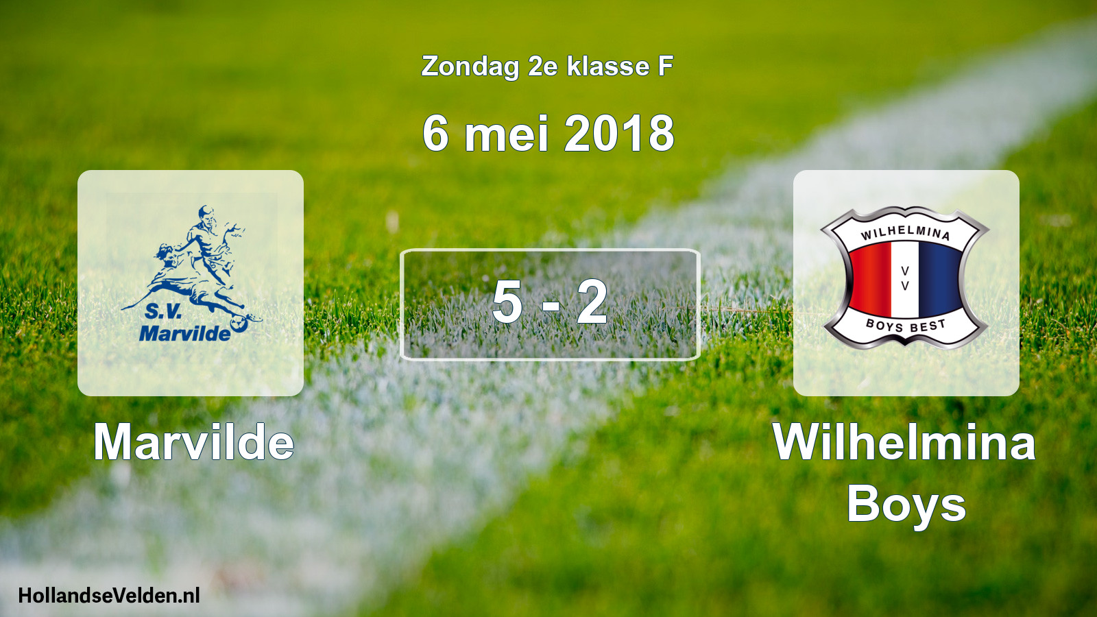 Total number of matches played: Marvilde - Wilhelmina Boys 5 - 2 (6 May 2018)