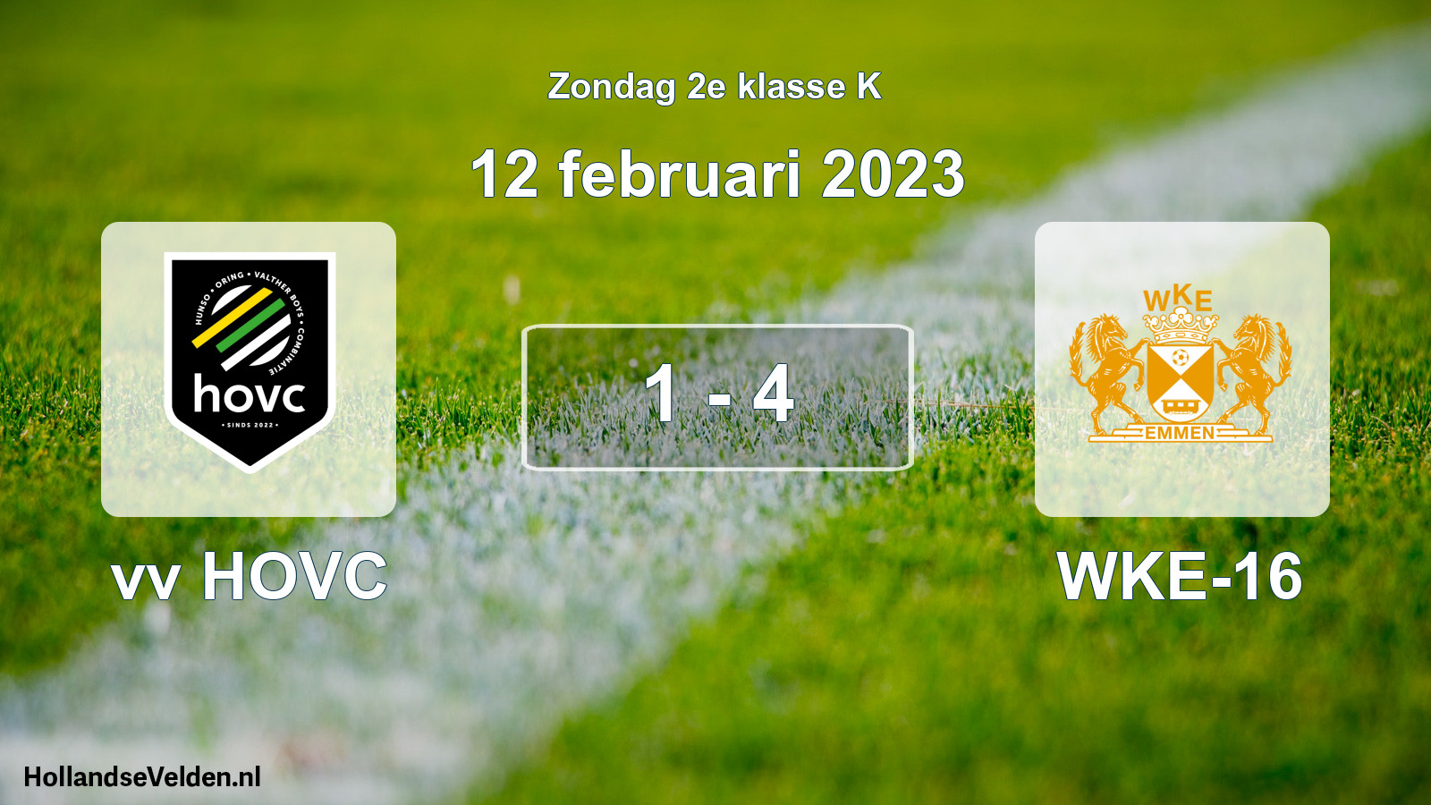 Total number of matches played: vv HOVC - WKE-16 1 - 4 (12 February 2023)