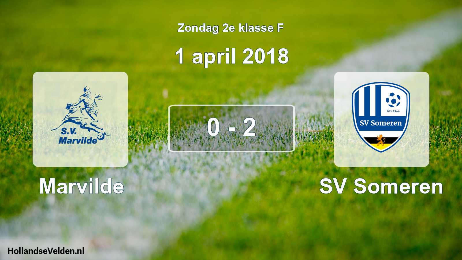 Total number of matches played: Marvilde - SV Someren 0 - 2 (1 April 2018)