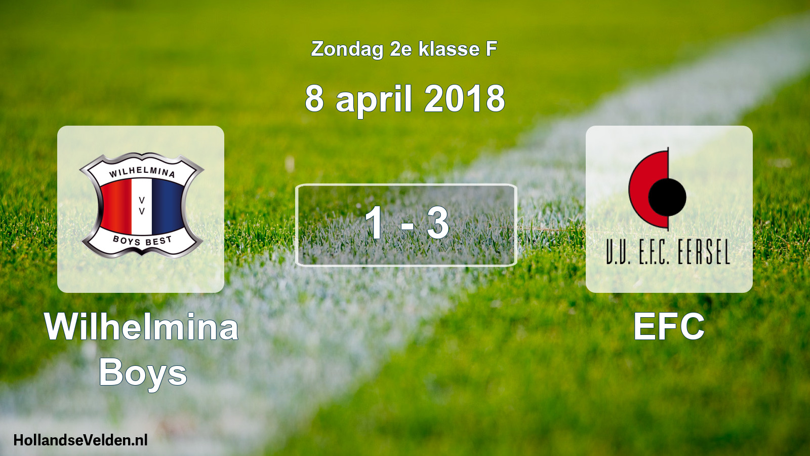 Total number of matches played: Wilhelmina Boys - EFC 1 - 3 (8 April 2018)