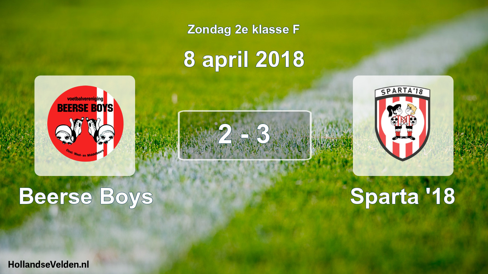 Total number of matches played: Beerse Boys - Sparta '18 2 - 3 (8 April 2018)