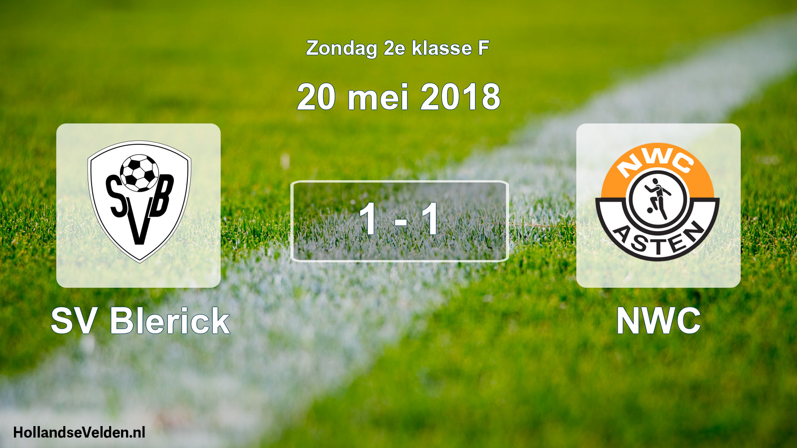 Total number of matches played: SV Blerick - NWC 1 - 1 (20 May 2018)