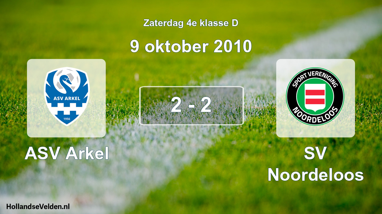 Total number of matches played: ASV Arkel - SV Noordeloos 2 - 2 (9 October 2010)