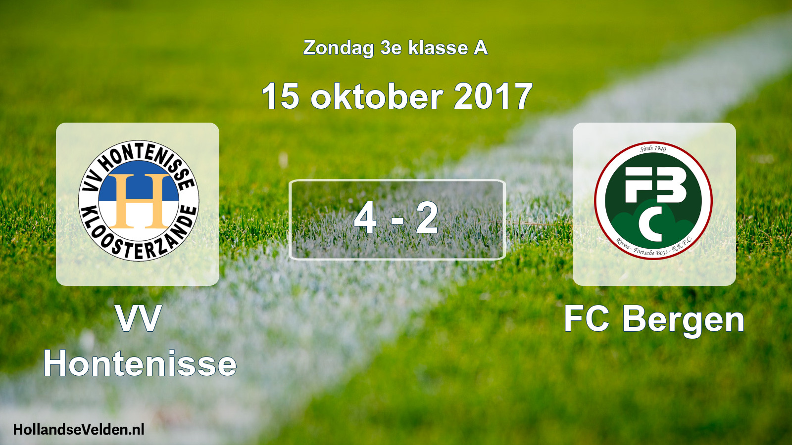 Total number of matches played: VV Hontenisse - FC Bergen 4 - 2 (15 October 2017)