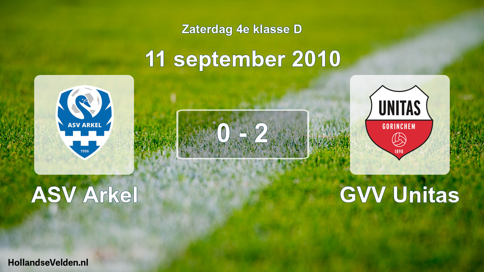 Total number of matches played: ASV Arkel - GVV Unitas 0 - 2 (11 September 2010)