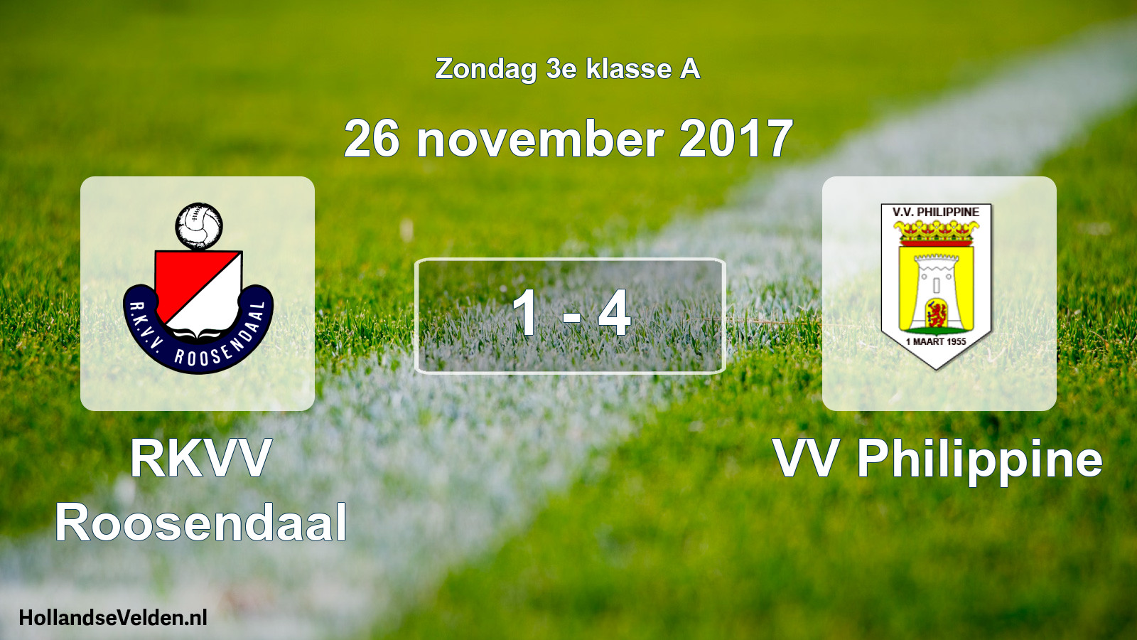 Total number of matches played: RKVV Roosendaal - VV Philippine 1 - 4 (26 November 2017)