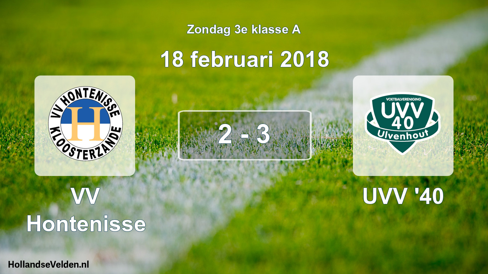 Total number of matches played: VV Hontenisse - UVV '40 2 - 3 (18 February 2018)