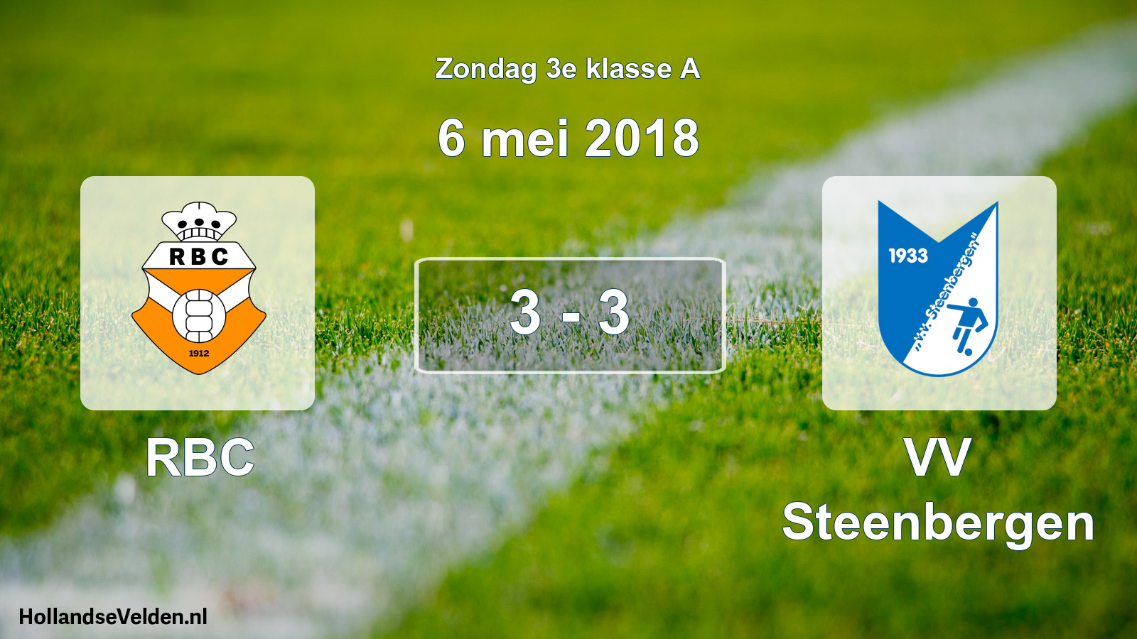 Total number of matches played: RBC - VV Steenbergen 3 - 3 (6 May 2018)