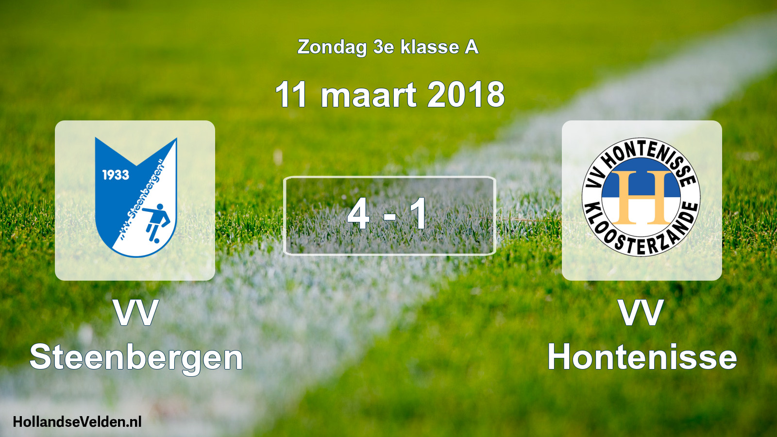 Total number of matches played: VV Steenbergen - VV Hontenisse 4 - 1 (11 March 2018)
