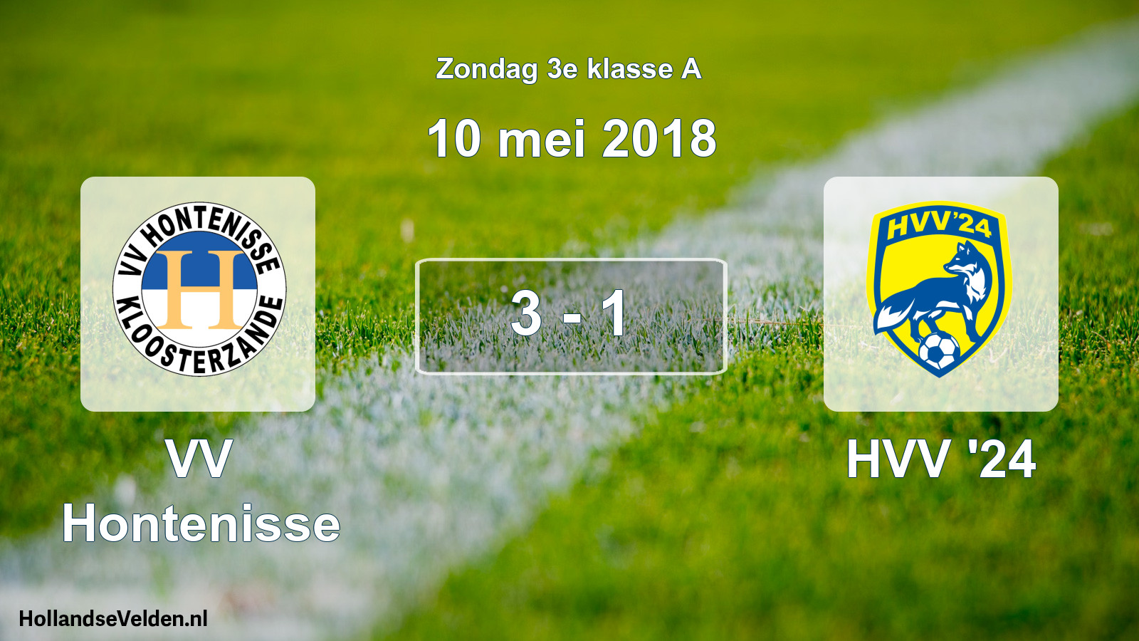 Total number of matches played: VV Hontenisse - HVV '24 3 - 1 (10 May 2018)