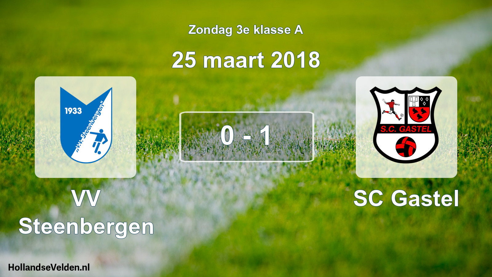 Total number of matches played: VV Steenbergen - SC Gastel 0 - 1 (25 March 2018)