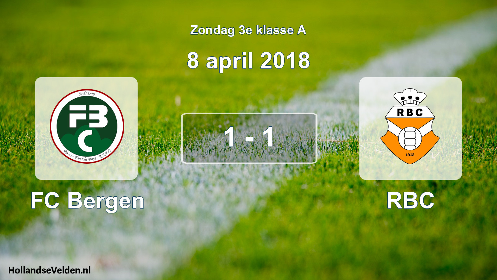 Total number of matches played: FC Bergen - RBC 1 - 1 (8 April 2018)