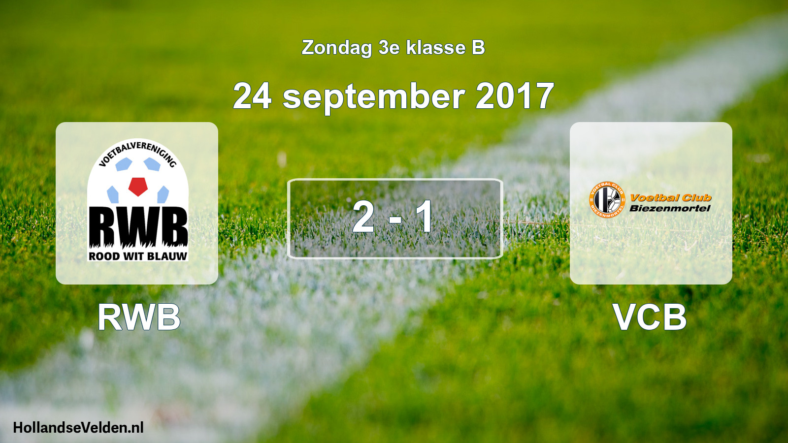 Total number of matches played: RWB - VCB 2 - 1 (24 September 2017)