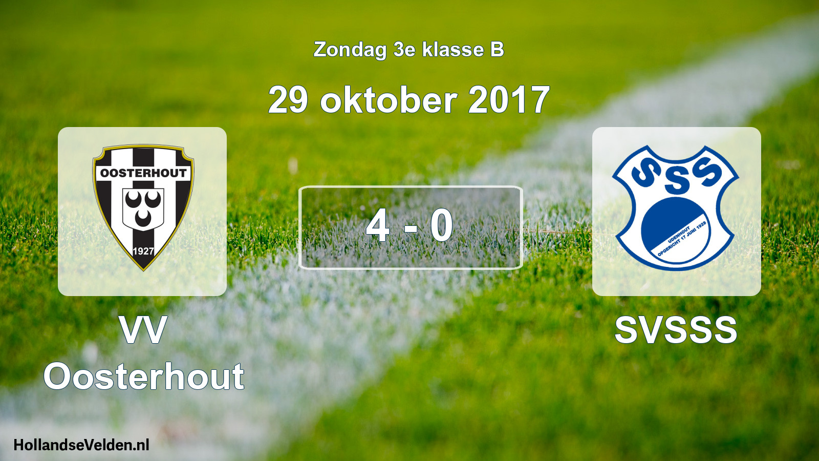 Total number of matches played: VV Oosterhout - SVSSS 4 - 0 (29 October 2017)