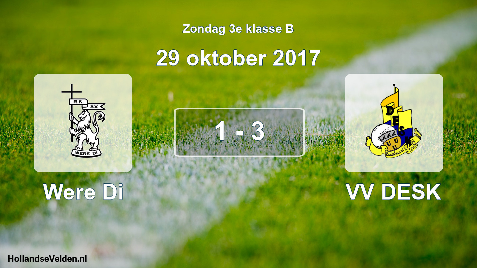Total number of matches played: Were Di - VV DESK 1 - 3 (29 October 2017)