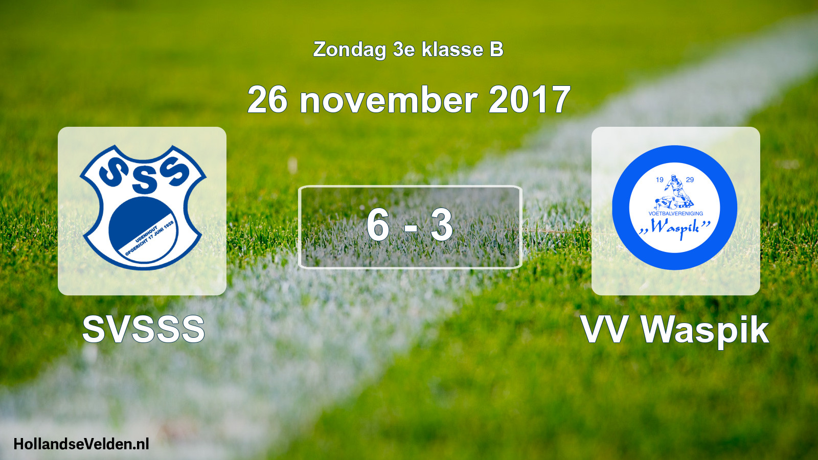 Total number of matches played: SVSSS - VV Waspik 6 - 3 (26 November 2017)