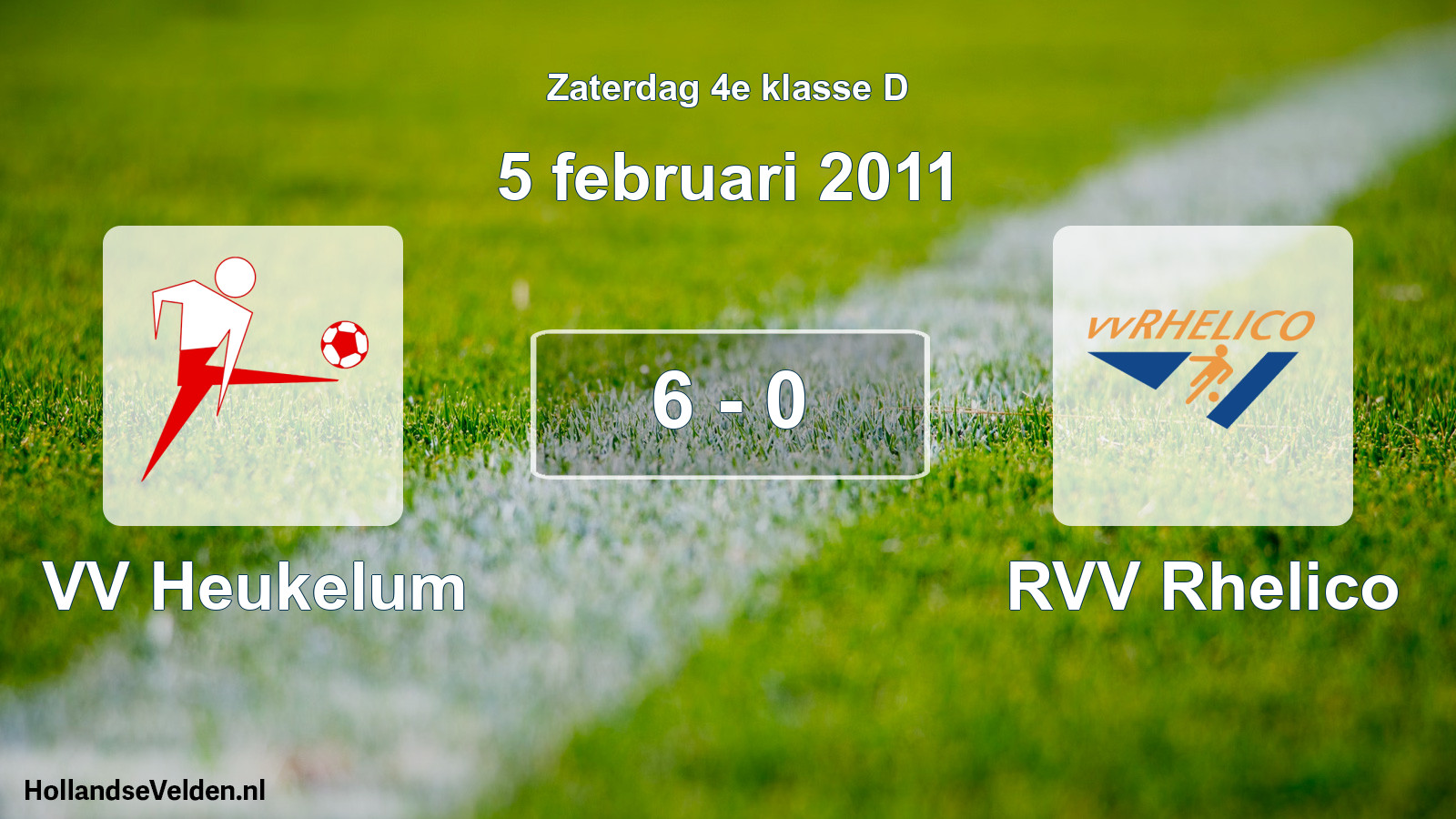 Total number of matches played: VV Heukelum - RVV Rhelico 6 - 0 (5 February 2011)