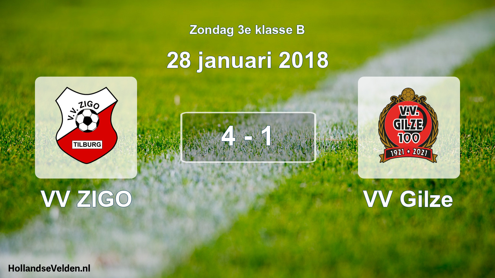 Total number of matches played: VV ZIGO - VV Gilze 4 - 1 (28 January 2018)