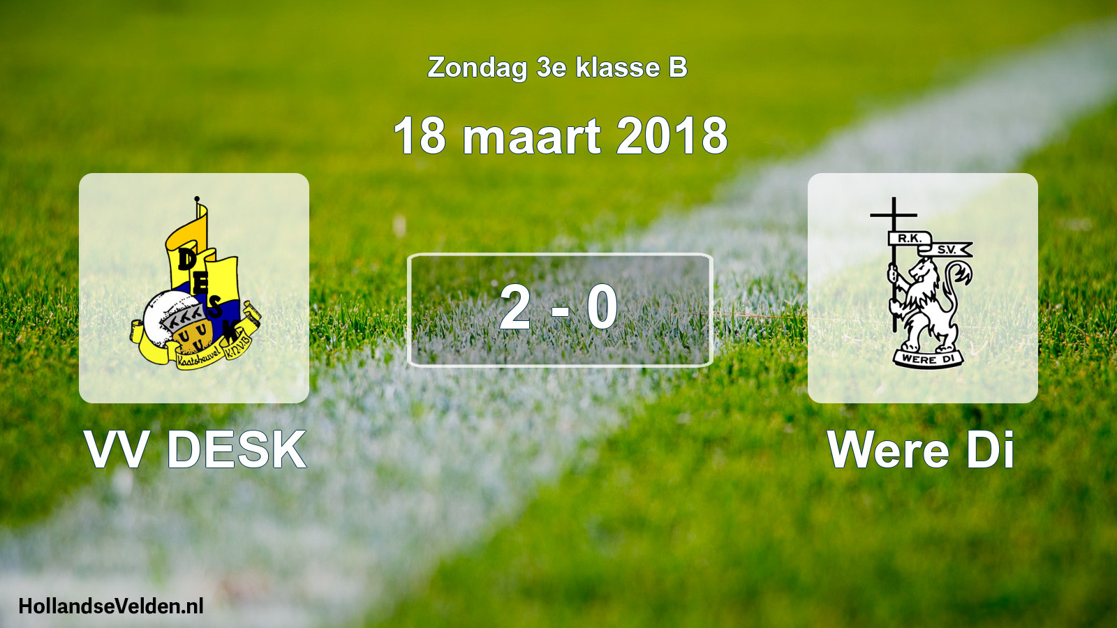 Total number of matches played: VV DESK - Were Di 2 - 0 (18 March 2018)