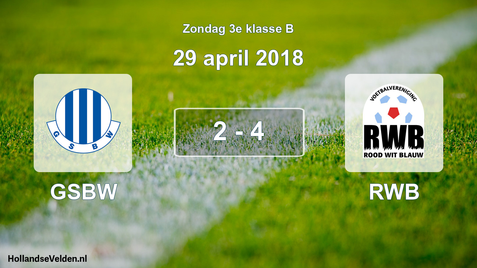 Total number of matches played: GSBW - RWB 2 - 4 (29 April 2018)