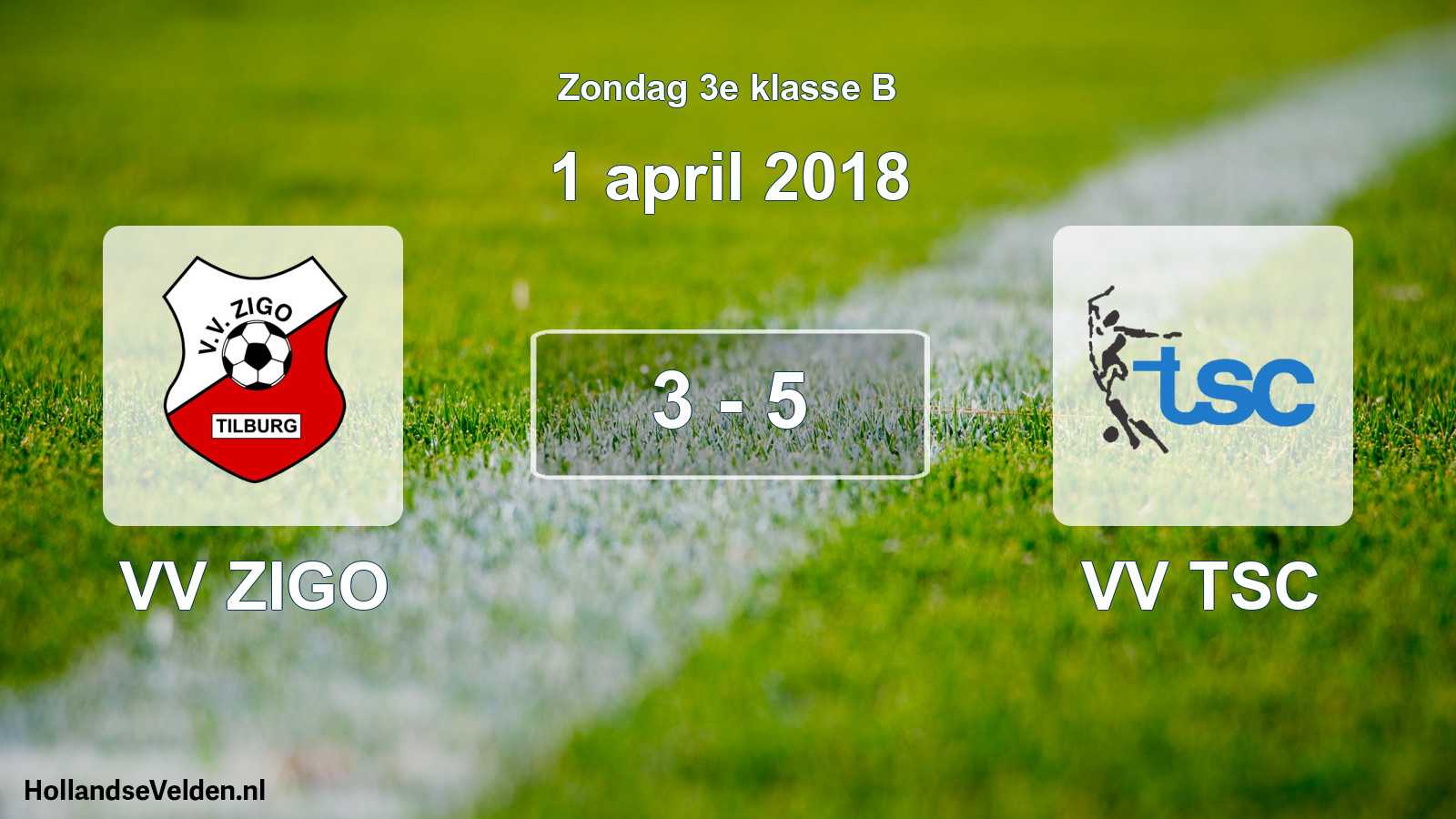 Total number of matches played: VV ZIGO - VV TSC 3 - 5 (1 April 2018)