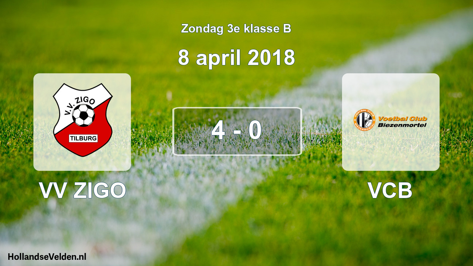 Total number of matches played: VV ZIGO - VCB 4 - 0 (8 April 2018)