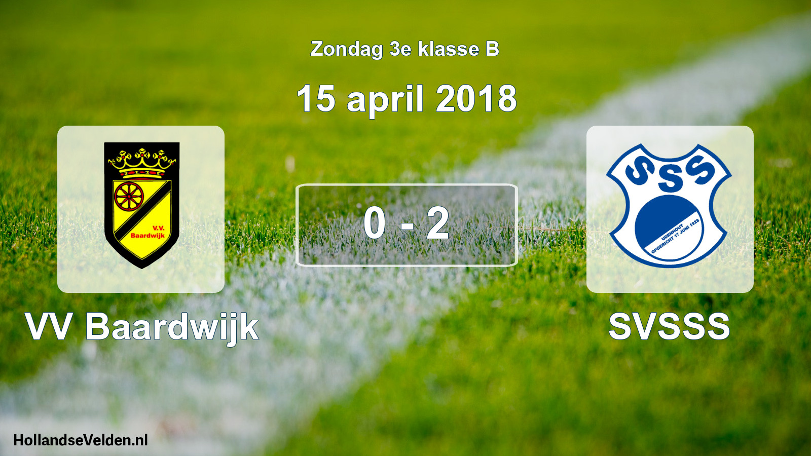 Total number of matches played: VV Baardwijk - SVSSS 0 - 2 (15 April 2018)