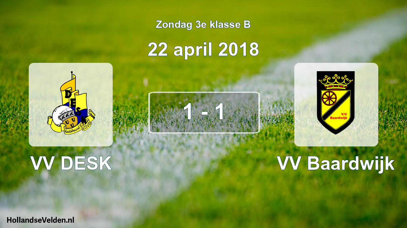 Total number of matches played: VV DESK - VV Baardwijk 1 - 1 (22 April 2018)