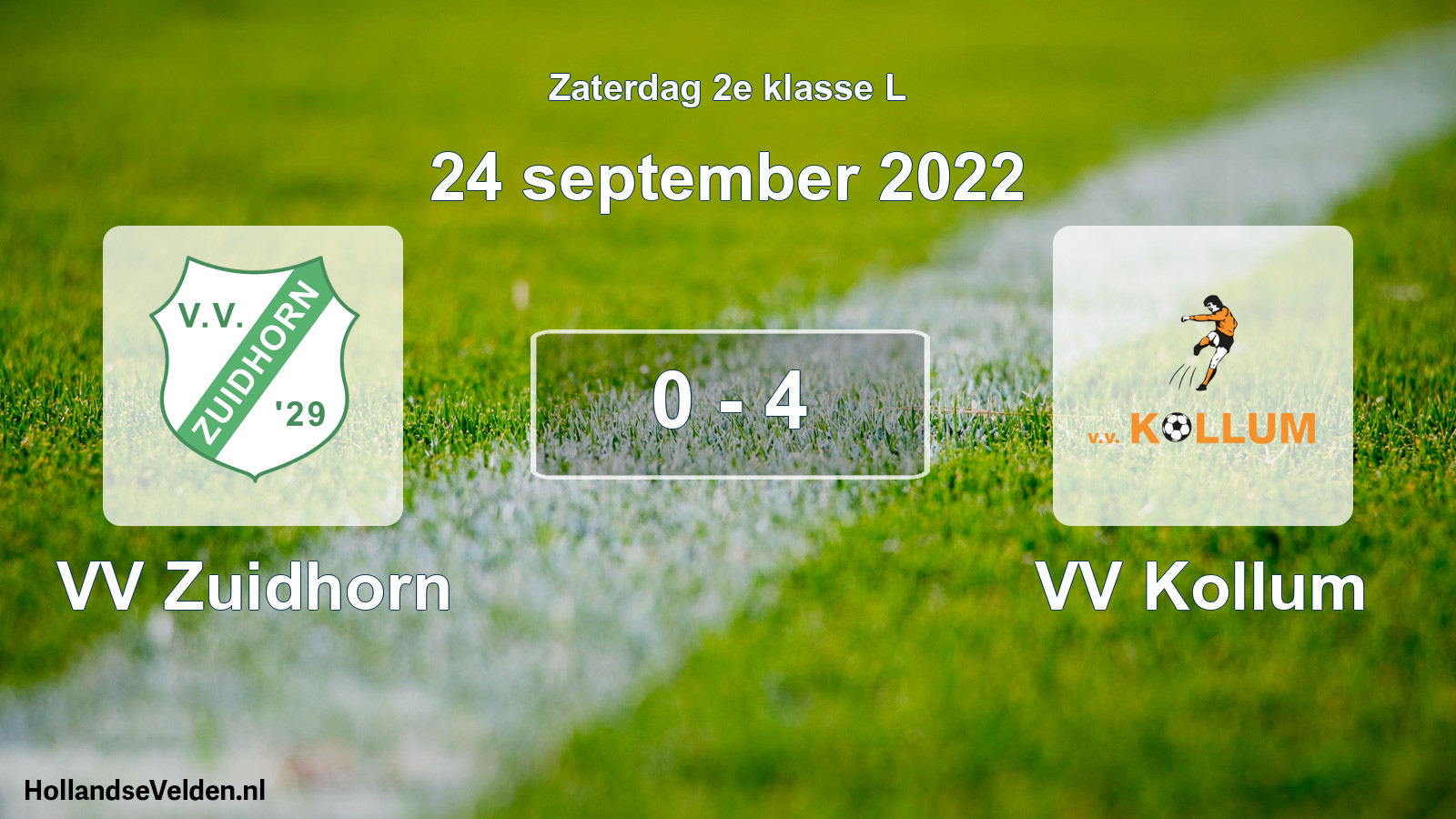 Total number of matches played: VV Zuidhorn - VV Kollum 0 - 4 (24 September 2022)