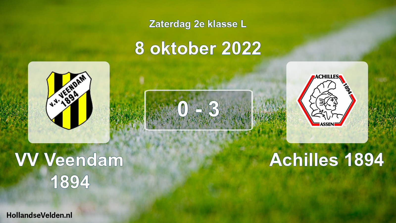 Total number of matches played: VV Veendam 1894 - Achilles 1894 0 - 3 (8 October 2022)